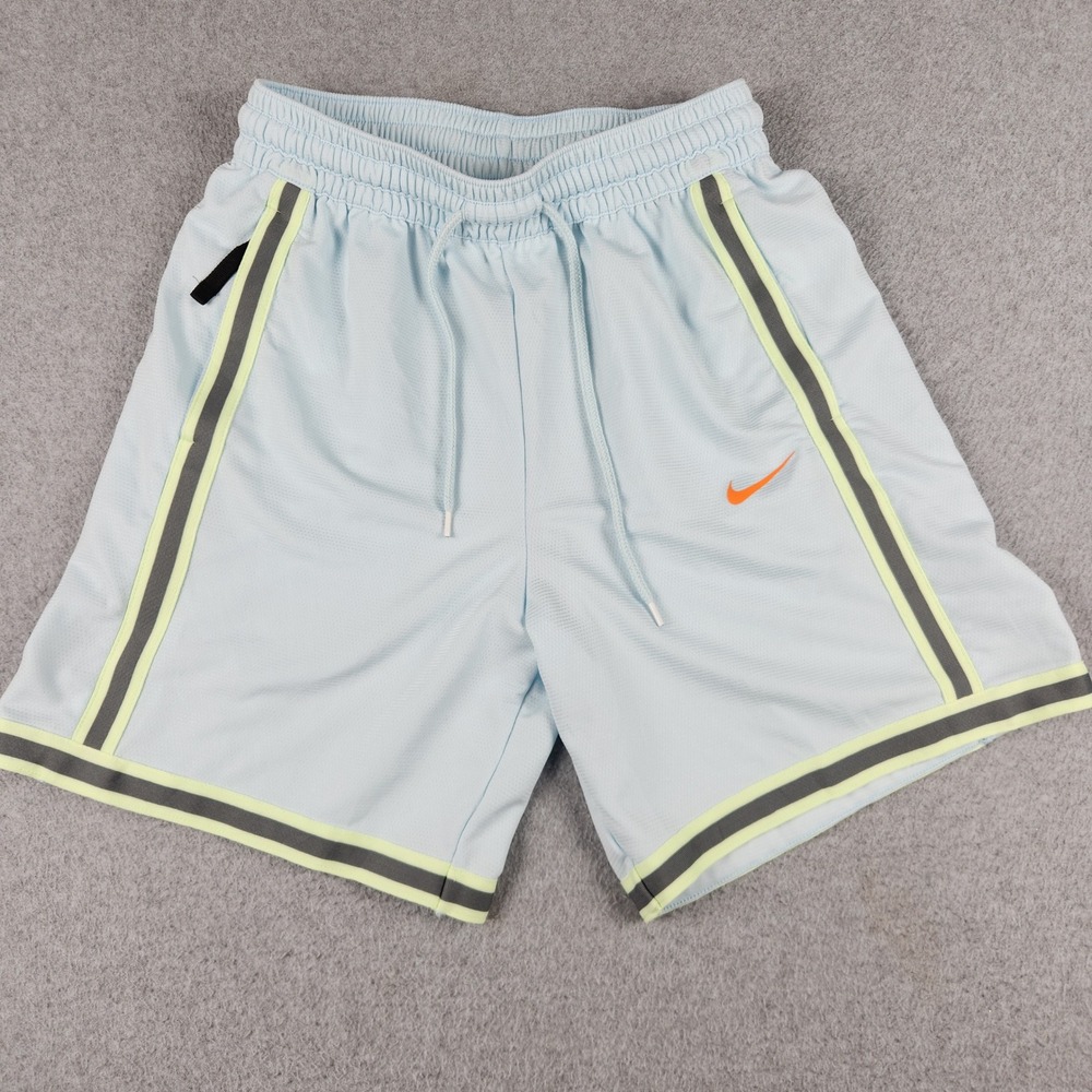 Nike Dri-FIT Basketball Shorts Mens Medium Blue Mesh Athletic Fit Elastic Waist